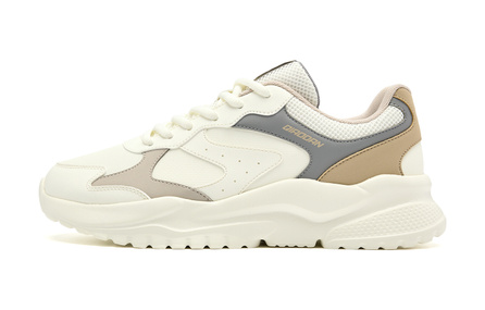 Qiaodan Xiao Qianxi Simple Versatile Sports Couple Style Thick Sole Trendy Classic Leather Upper Height-Increasing Wear-Resistant Anti-Slip Low-Top Casual Lifestyle Shoes Men's White Grey