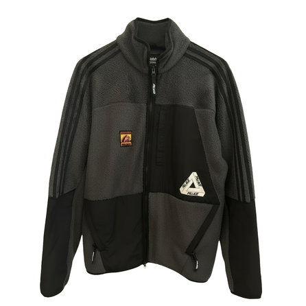 adidas Originals × PALACE Stand Collar Striped Zip-Up Long-Sleeve Fleece Jacket Men's