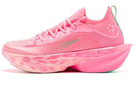 Qiaodan Flying Shadow PLAID 2.0 'Cherry Blossom' Gu Silk Upper Cushioned Slip-Resistant Wear-Resistant Breathable Bounce Low-Top Gu PRO Carbon Plate Technology Marathon Training Long-Distance Running Fitness Test Race Sprint Running Shoes Men's Shiny