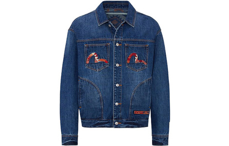 EVISU Denim Jackets Men Denim Blue