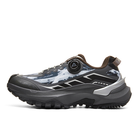 Peak Taichi Guochuang Winter Camping Outdoor Hiking Mountaineering Trail City Commute Lace-Free Knob Design Thick Sole Fashion Comfortable Sports Lifestyle Casual Shoes Men's Magnetite Grey