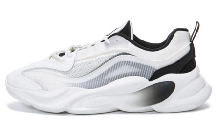 Erke Cushioned Wear-Resistant Breathable Low-Top Casual Shoes Men's Black White