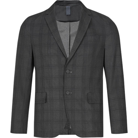 HUGO BOSS Plaid Single-Breasted Suit Jacket Men's Charcoal Grey