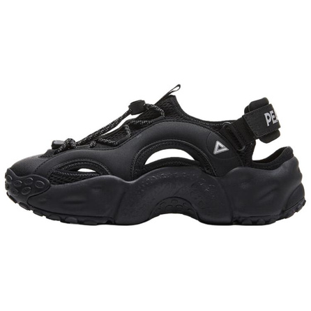Peak Taichi Bagel Hollow Breathable Mesh Thick Sole Height-Increasing Comfortable Trendy Versatile Daily Commute Bounce Wear-Resistant Lightweight Non-Slip Stream Shoes Men's Black