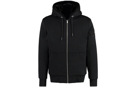 Moose Knuckles Logo-Plaque Drawstring Zipped Hoodie