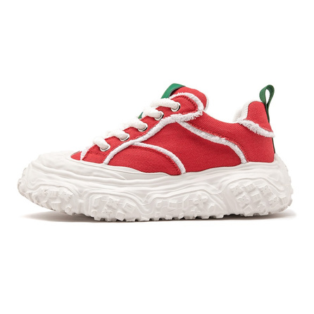JOSINY Classic Trendy Street Versatile Fashion Comfort Outdoor Campus Platform Wear-Resistant Low-Top Lifestyle Shoes Men's Red