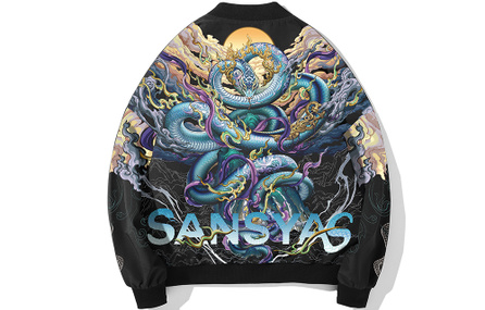 Kimura Sansha x Serene Mind Collaboration Snake Print Jacket Black