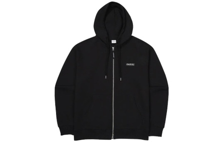 FILA Loose Hooded Zipper Jacket Coat Unisex Black