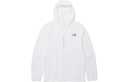 THE NORTH FACE Solid Color Logo Print Zip-Up Hooded Jacket Coat Unisex White