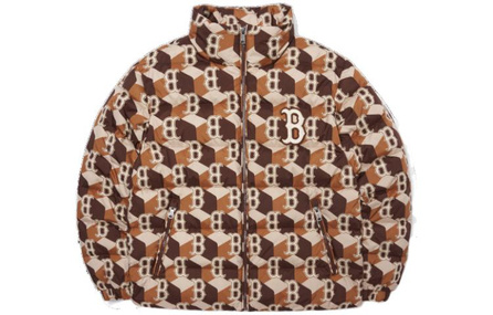 MLB SS23 Down Jacket Cropped Unisex Brown
