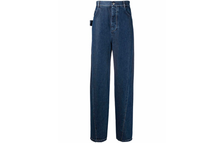 Bottega Veneta Stitching Detail Wide Leg Jeans