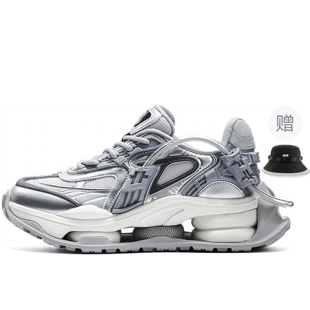 OGR R-Line Traveler Rift Runner Low-Top Chunky Sneakers Unisex Laser Silver