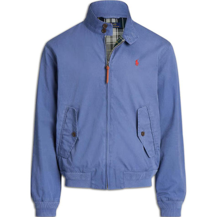 Polo Ralph Lauren Pony Embroidered Zipper Long Sleeve Harrington Jacket Coat Men's Blue