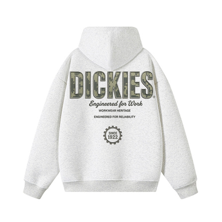 Dickies 380g American Heavyweight Retro High Street Brand Print Cleanfit Trendy Street Style Comfortable Fabric Casual Couple Versatile Loose Fit Long Sleeve Drop Shoulder Premium Workwear Hooded Sweatshirt Unisex
