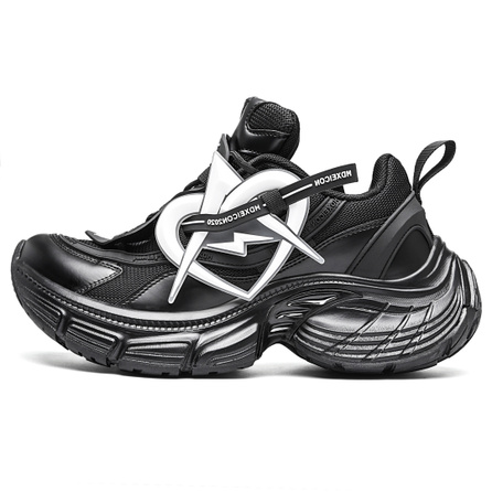 MVA Impact-Resistant Wear-Resistant Lightweight Breathable Slip-Resistant Low-Top Chunky Sneakers Unisex Black White