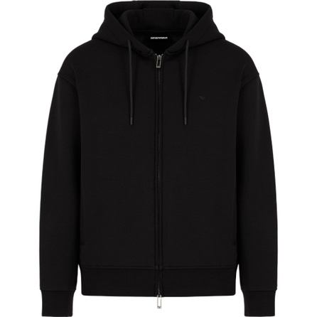 EMPORIO ARMANI Lyocell blend Jersey Hooded Sweatshirt With Zip