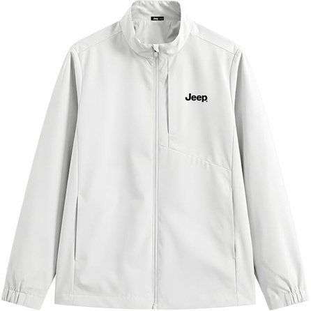 Jeep Casual Series Logo Print Light Outdoor Mesh Lined Loose Vintage Stand Collar Windproof Wear-Resistant Jacket Unisex