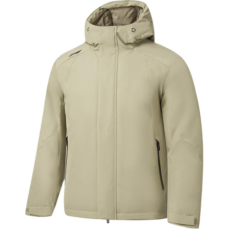 LiNing Sports Commute Classic Warm Versatile Fashion Minimalist Casual Comfortable Down Jacket Men's Hiking Green