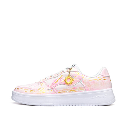 LiNing 'Floating Boat Cherry Blossom Sea' Custom Sneakers Autumn Winter Vibe Four Seasons Commute Banana Energy Street Culture Trendy Versatile Love Versatile Wear-Resistant Lightweight Anti-Slip Low-Top Skate Shoes Unisex White Pink