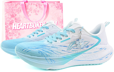 [Custom Sneakers] Li-Ning Wuyue 4.0 Cherry Blossom Wind Chime Gift Bag Edition Couple Youth Teenager Fabric Shock-Absorbing Rebound Breathable Non-Slip Low-Top Physical Test Exam Track and Field Sprint Long-Distance Running Shoes Men's Blue
