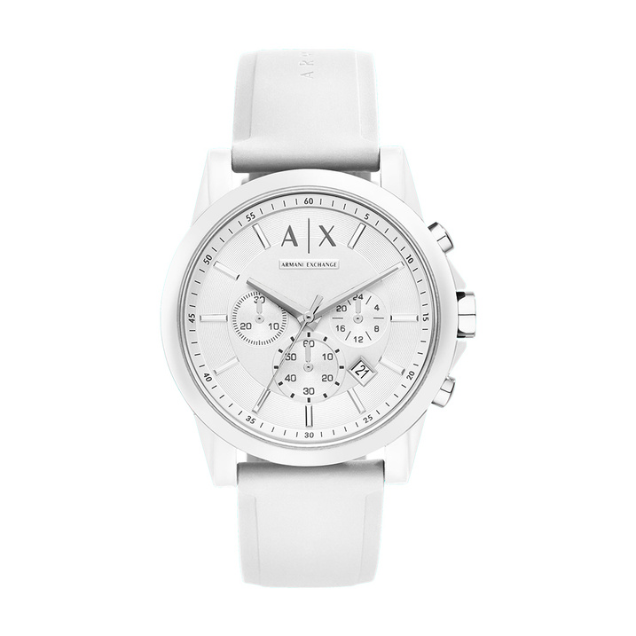 ARMANI EXCHANGEAE Wrist Watch Quartz Movement Silicone Strap White Dial Men's Watches