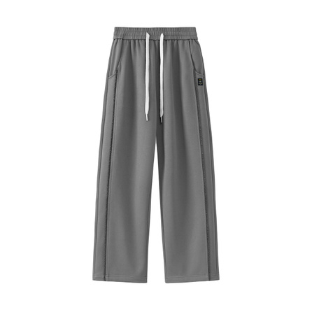 Jeep Autumn Maple Series American High Street Trend Simple Side Topstitch Frayed Hem Patchwork Niche Design Versatile Loose Drape Wide Leg Comfort Straight Leg Casual Pants Unisex