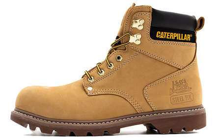 CAT Breathable Wear Resistant Cushioning Slip Resistant Short Outdoor Boots Men's Brown Yellow