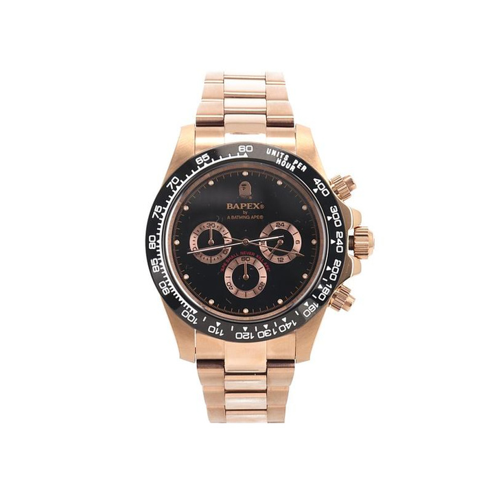 A BATHING APE Quartz Movement Stainless Steel Strap Watch Unisex Black 1H30 182 020