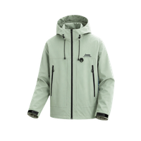 Jeep Solid Color Patchwork Hooded Drawstring American Retro Style Daily Comfortable Commute Mountain Outdoor Sports Hiking Camping Trekking Versatile Loose Windproof Waterproof Wear-Resistant Multi-Functional Minimalist Lightweight Casual Premium Jacket U Светло-армейский зеленый