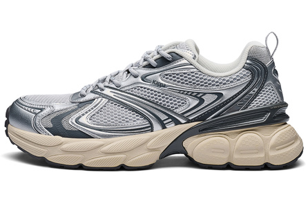 Kappa Back to Back Fashion Comfort Elegant Versatile Breathable Lightweight Low Top Dad Shoes Unisex Cool Gray