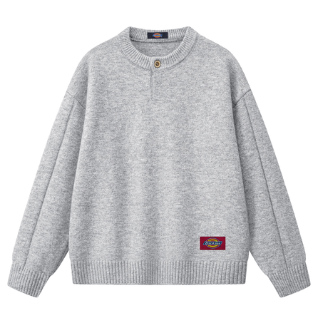 Dickies American Solid Color Spliced Design Retro Lazy Style Casual Versatile Autumn Winter Warm Base Layer Layering Soft Waxy Fashion Pullover Sweater Men's