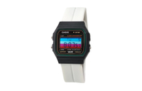 CASIO Custom Series Green Resin Case F-91WM-3A Custom 'Sugar Frost Hacker' Quartz Movement Stainless Steel Band Japanese Korean Watch Men's Black Dial Зеркало в синюю и красную полоску