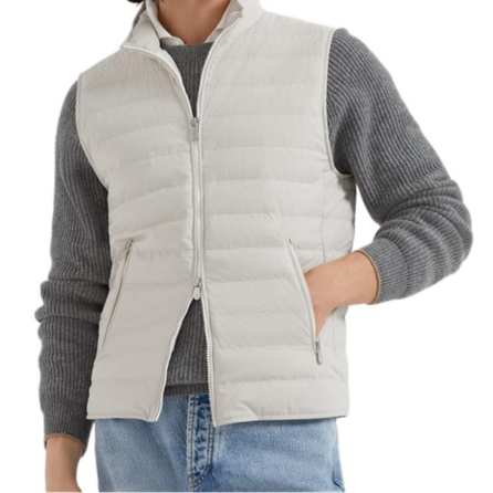 Brunello Cucinelli Taffeta Lightweight Down Sleeveless Vest Men's