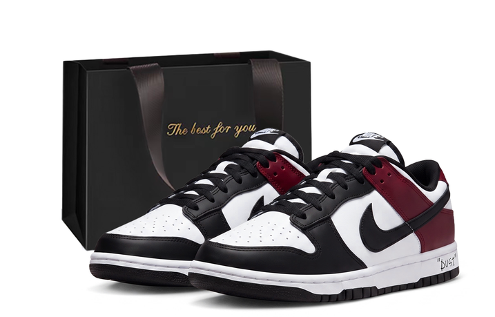 [Custom Sneakers] Nike Dunk Trendy Versatile Classic Individual Campus Style Gift Box Wrap-Around Wear-Resistant Anti-Slip Low-Top Skate Shoes Unisex Black Red