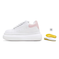 MINISO Trendy Fashionable Versatile Student Couple's Campus Style Outdoor Commute Travel Street Casual Sports Thick Sole Insole Internal External Height Increase 10CM Wear-Resistant Breathable Comfortable Anti-Slip Soft Elastic Skate Shoes Unisex Белый порошок 【Не содержит утяжеляющей стельки】