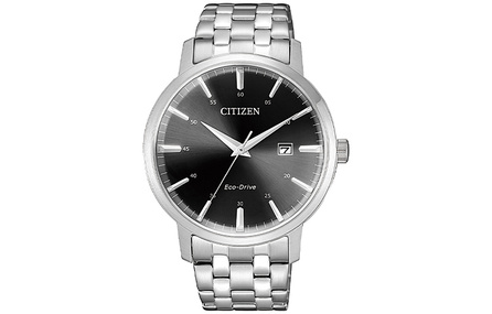 CITIZEN Ecology Drive Collection Light Powered Quartz Movement Stainless Steel Strap Watch Men's Watches Black Dial