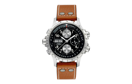 HAMILTON Automatic Mechanical Movement 100m Water Resistant Men's Watch Swiss Watch 44mm Black Dial Stainless Steel Case