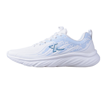 Xtep Lightweight Soft Sole Breathable Waterproof Shock Absorption Low-Top Running Shoes Men's Sail White/Evening Mist Blue