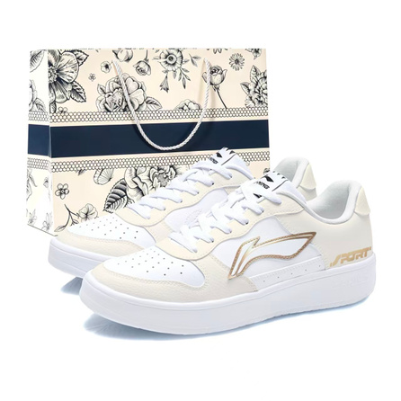 Custom Sneakers LiNing Floating Boat Floating Light Leaping Gold Gift Bag Edition Hand-Painted Trendy Versatile Outing Walking Shopping Balanced Lightweight Low-Top Skate Shoes Men's