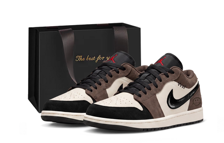 [Custom Sneakers] Jordan Air Jordan 1 Trendy Versatile Vibe Style Casual Classic Gift Box Shock-Absorbing Non-Slip Wear-Resistant Low-Top Retro Basketball Shoes Unisex
