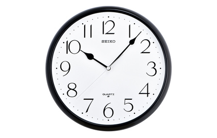 SEIKO Living Room Bedroom Creative Home Clock Quartz Movement Plastic Wall Clock Unisex White QXA651B