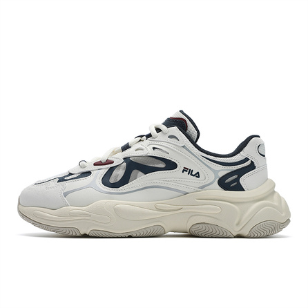 FILA MARS 4 Mars Shoes 4.0 Comfortable Trendy Fashion Versatile Wear-Resistant Breathable Low-Top Running Shoes Men's White Blue