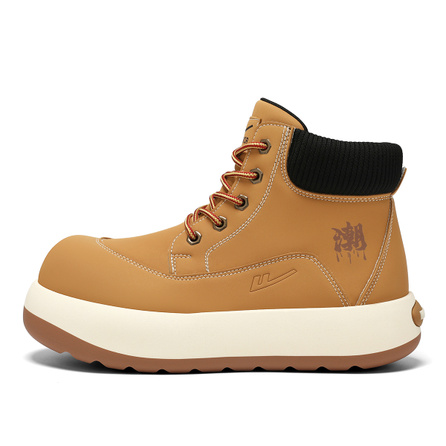 Warrior Comfort Thick Sole Puffer Shoes Retro Hong Kong Style Derby Shoes Fashion Chunky Shoes Short-Cut Martin Boots Men's