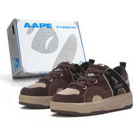 Aape Ape Head Vintage Ape Face Logo Camo American Street Skateboard Hip-Hop Millennium Style Casual Comfortable Fit Outdoor Sports Basketball Gift Box Cushioning Wear-Resistant Breathable Low-Top Skate Shoes Unisex коричневый