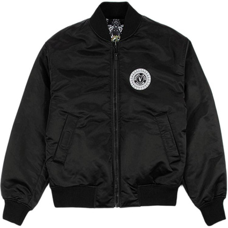 Versace Jeans Couture Baroque Print Pilot Jacket Men's Black
