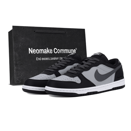 [Custom Sneakers] Nike Big Split Leather Synthetic Leather Smoke Grey Gift Bag Style Minimalist Wasteland Style Distressed Trendy Versatile Fashion Boyfriend Campus Wrap Non-Slip Shock-Absorbing Low-Top Skate Shoes Unisex