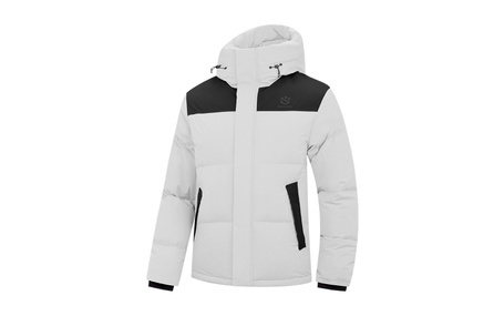 Jordan Water-Repellent Technology Anti-Static Anti-Stain Warm Windproof Color Block Fashion Durable Outdoor Hiking Commute Soft Breathable Versatile Casual Down Jacket Men's Taiqing Grey/Black