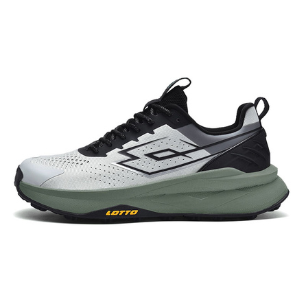 LOTTO Outdoor Series Sport Casual Cushioned Anti-Slip Wear-Resistant Low-Top Hiking Shoes Men's Light Grey Green