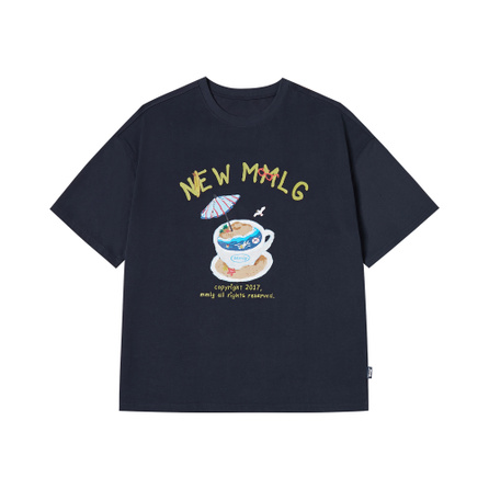 Mmlg Vacation Style Pattern Print Short Sleeve Regular Daily Pullover Loose Casual Style Pure Cotton Crewneck T-Shirt Unisex