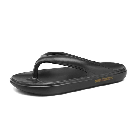 Mulinsen Simple Solid Color Outerwear Beach Trendy Fashion Bathing Swimming Soft Sole Korean Style Unique EVA Flip-Flops Men's